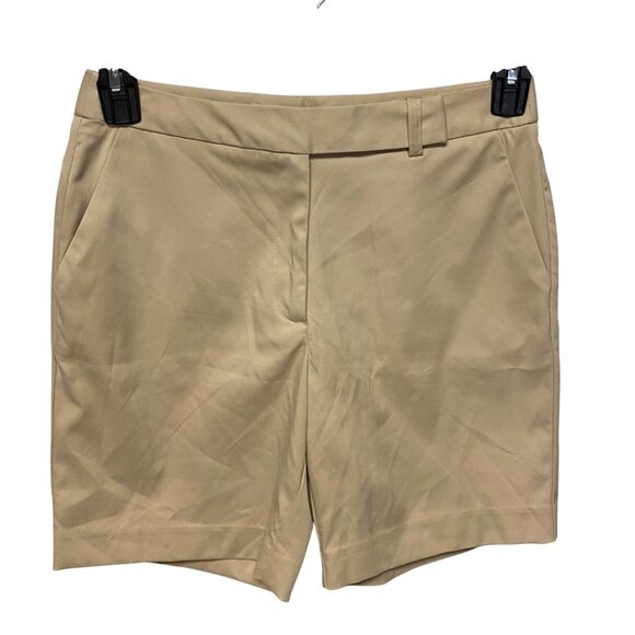 Talbots Womens Stretch Petite Khaki Shorts With Pockets & Belt Loops 6P NWT - Picture 3 of 6